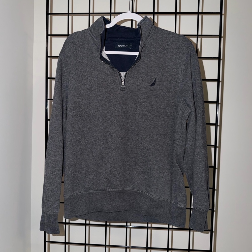 Nautica Men's Charcoal Zip-Up Sweater